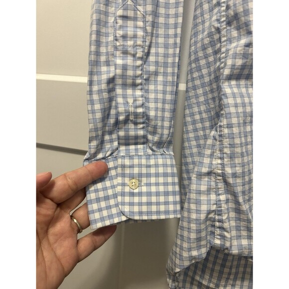Gitman Bros Shirt Men’s 15 1/2 X 33 Blue White Check Button Up Dress Made USA - Picture 4 of 6